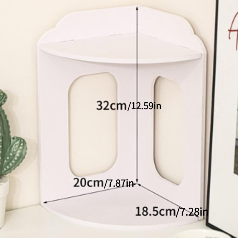Space-Saving Multi-Layer Table Corner Rack, Stylish Wood Plastic Storage Shelf with Round Corners, Perfect Gift for Books, Cosmetics, Office Supplies, Table Organizers