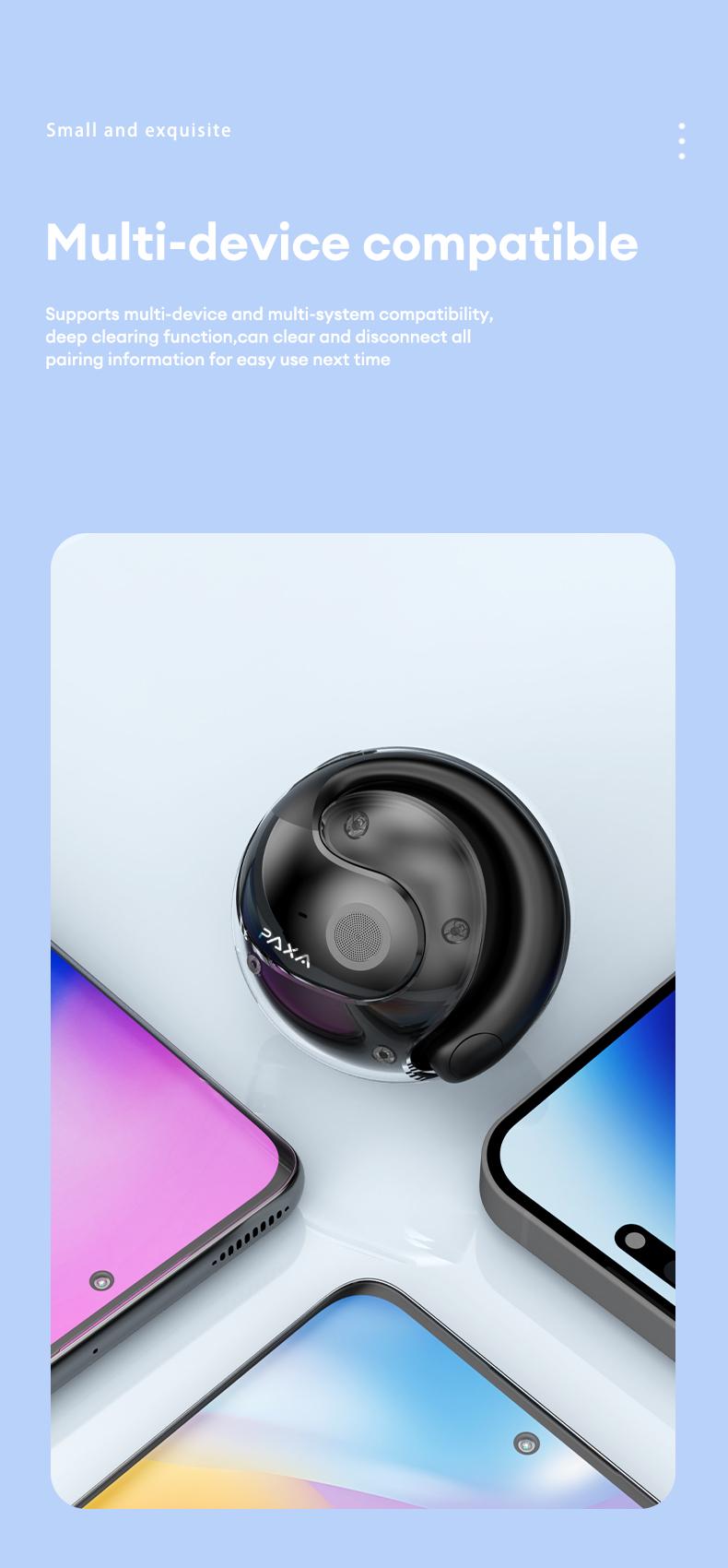 PAXA X15 PRO Earphone Wireless Bluetooth 5.4 OWS Waterproof Sport Headsets Noise Reduction Headphones Audio  Electronic