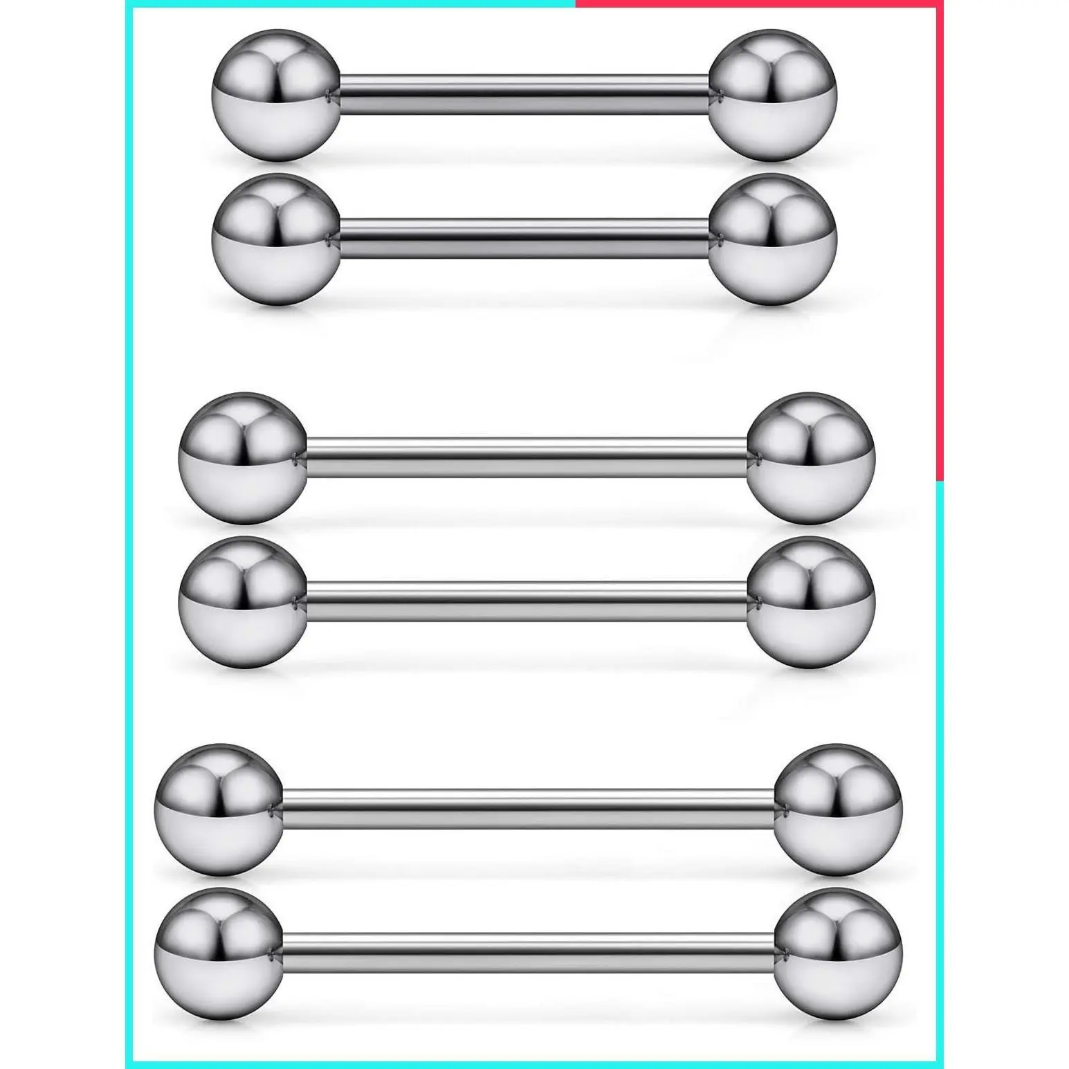 16G 14G 12G G23 Titanium Tongue Rings & Nipple Piercings - Externally/Internally Threaded Hypoallergenic Barbells Piercing Jewelry for Women Men, 12mm 14mm 16mm 19mm Bars