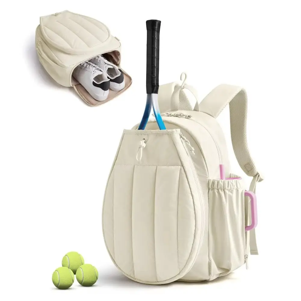 Large Capacity Tennis Backpack, Adjustable 20L Racket Bag, Waterproof Multi-Functional Pickleball Case, Ideal for Fitness Sports