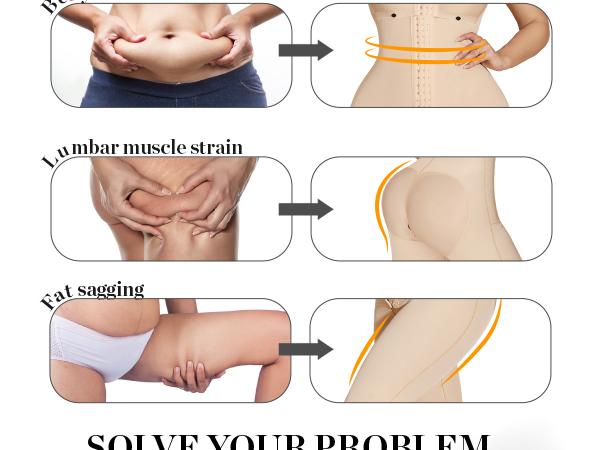 JOSHINE SHAPER Shapewear Tummy Control Faja Butt Lift Curvy Girdle Full Body Buttoned  Body Shapewear