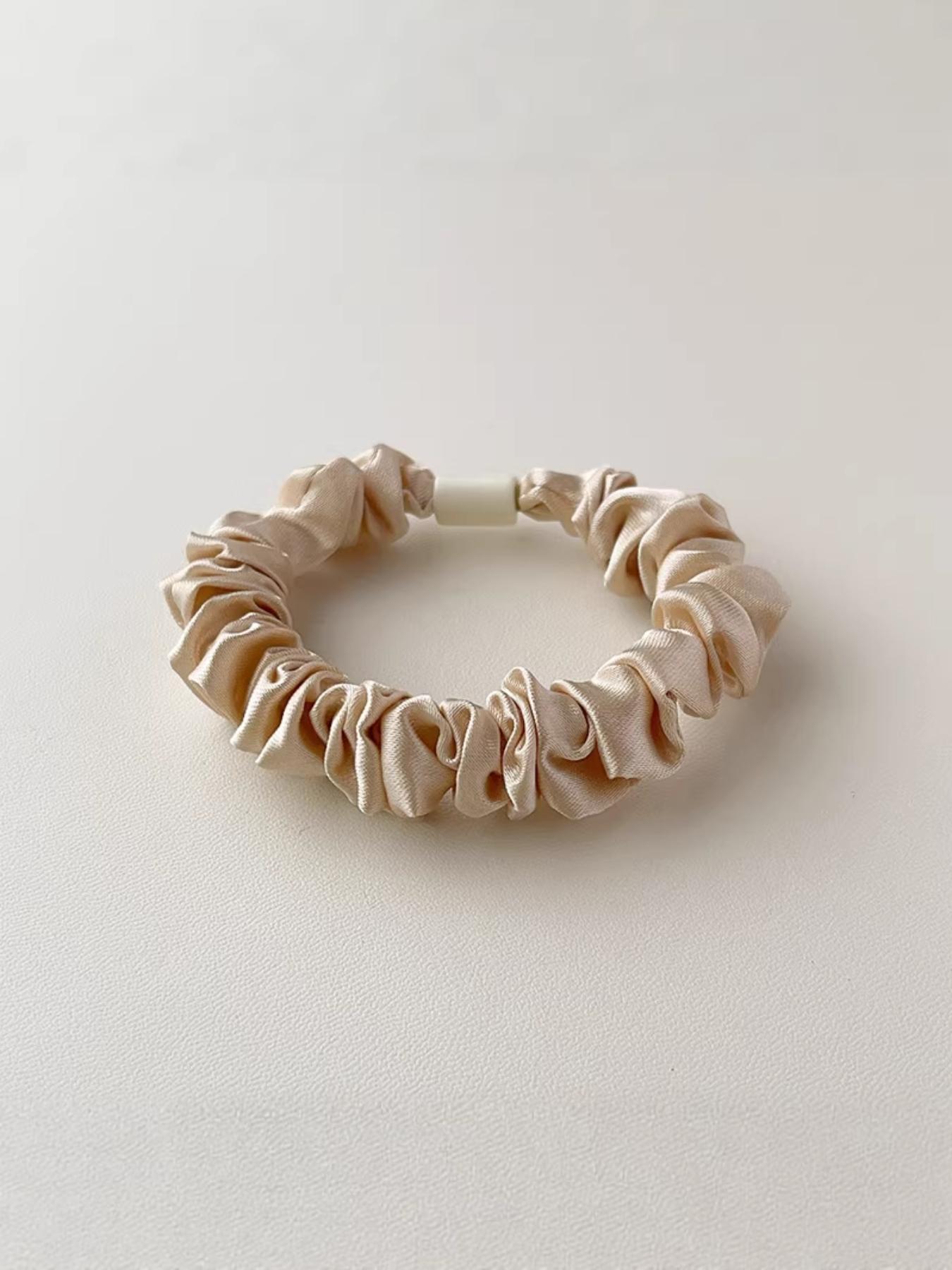 5-Pack New Satin Hair Ties, Elegant and Versatile, Lightweight Luxury, Perfect for Buns and Ponytails, Plain Style, All Seasons