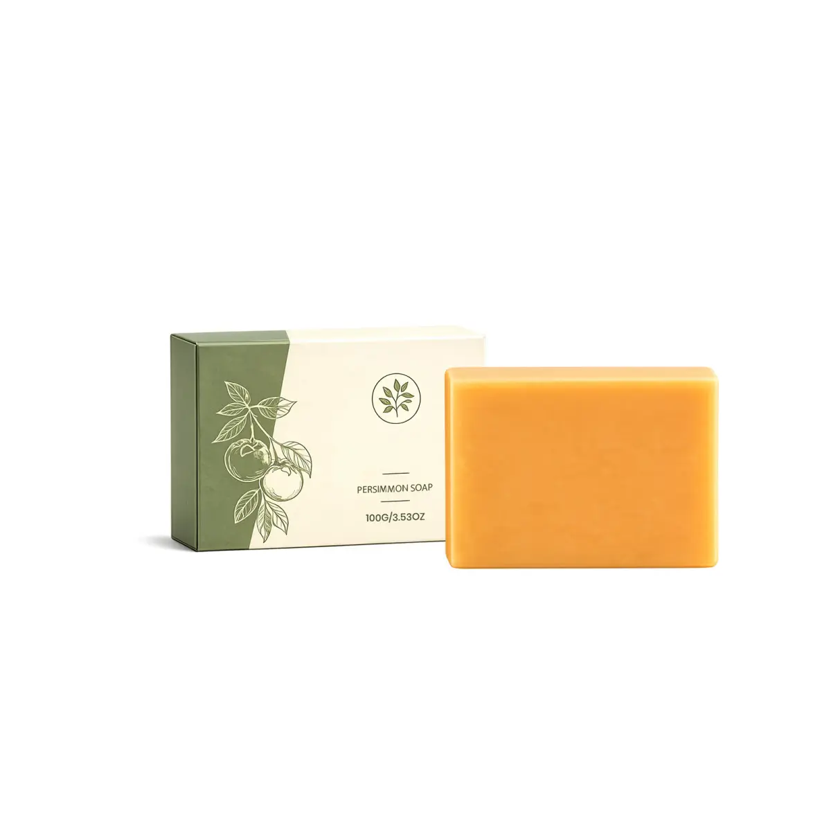 1pc Persimmon Soap, Gentle Body Cleansing Bar, Shea Butter, Persimmon Extract, Moisturizing Nourishing Bath Soap, Smooth Refreshing Skin