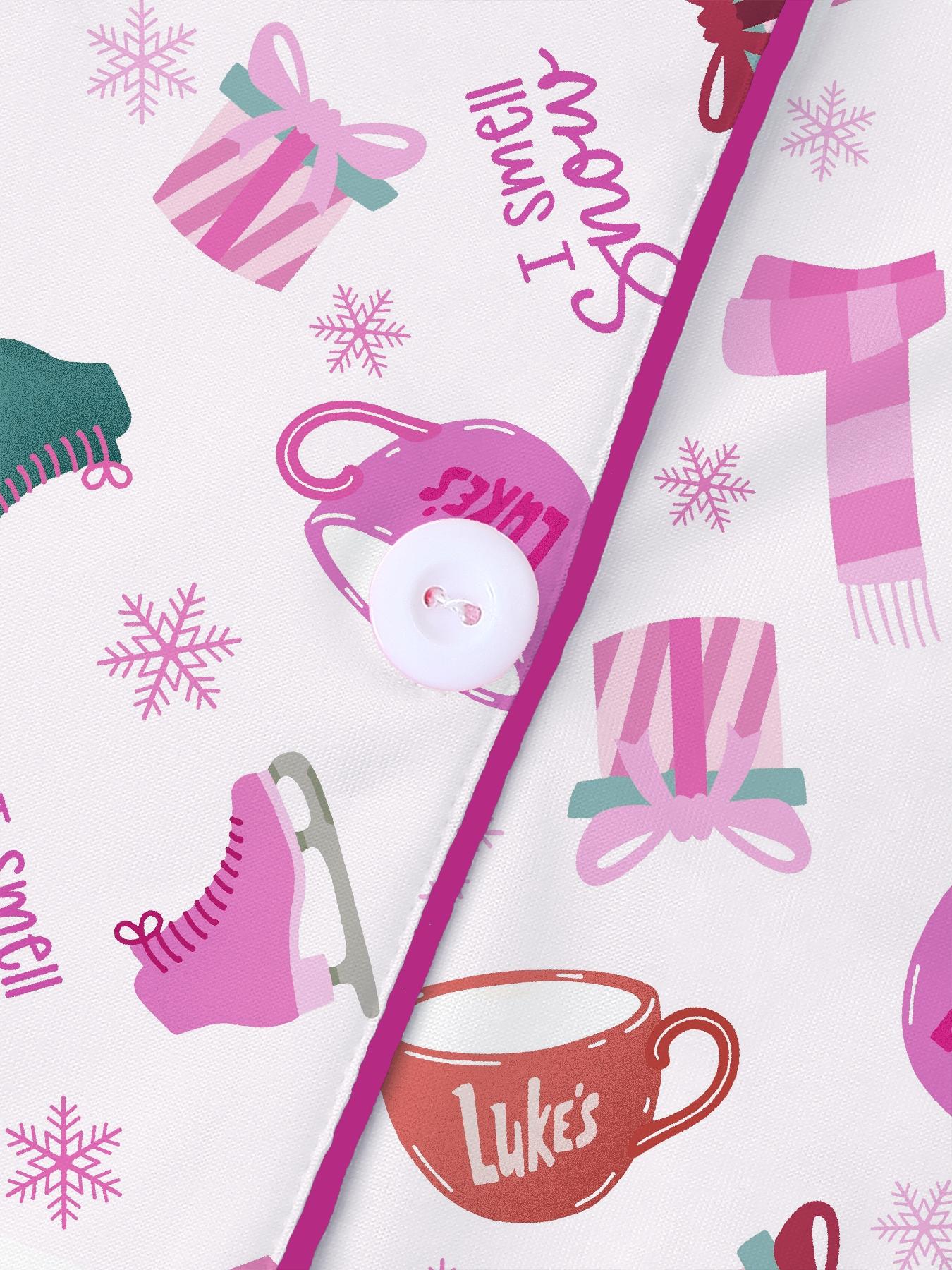 Christmas Pajamas Women's Christmas Pajama Set, Pjs, Pink Cozy Long Sleeve Top & Elastic Waist Pants, Fitted Winter Sleepwear, Perfect Holiday Gift, Gilmore Girl I smell snow, Mother daughter matching, Bookworm night, Coffee lover pajamas