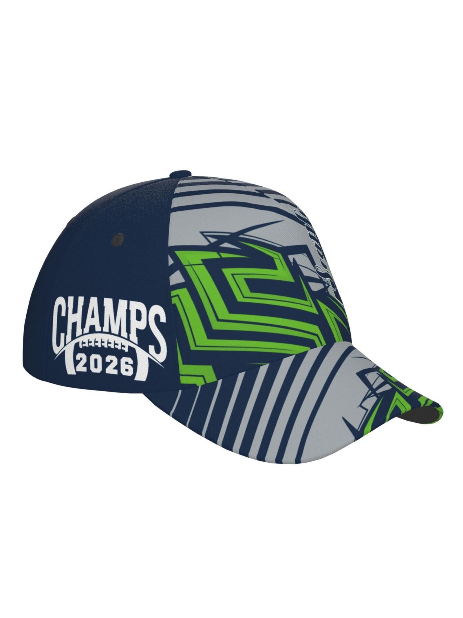 Seattle Logo Baseball Hat Unisex, Vintage Tricolor Decorative Hat, Adjustable Neutral Game Day Hat, Perfect for Fans, Players, Supporters