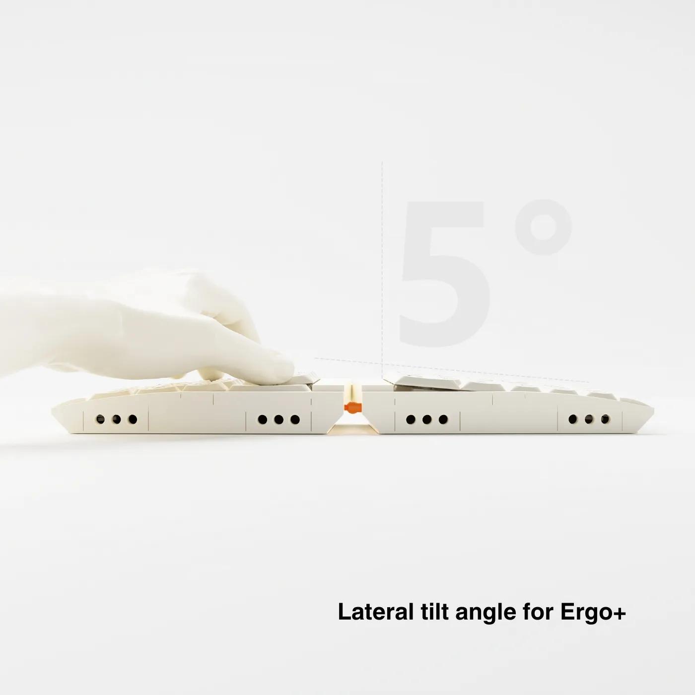 KBDcraft 07Israfel 56-Key Ortho Ergo-Split Low-Profile Mechanical Keyboard, Lego-Compatible Case, Wired, Linear Switch, Gasket Mount, Hot-Swappable, RGB, QMK, Vial for Win/Mac, White