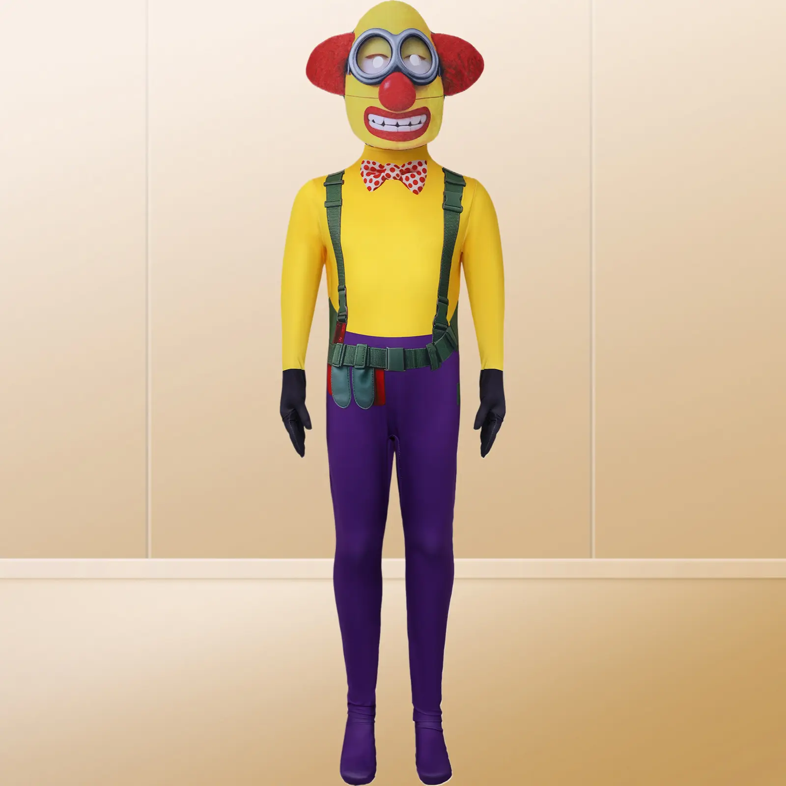 Minions 3 Scary Clown Role Play Outfit Halloween Minion and Big Monster Cos Full Cover Jumpsuit