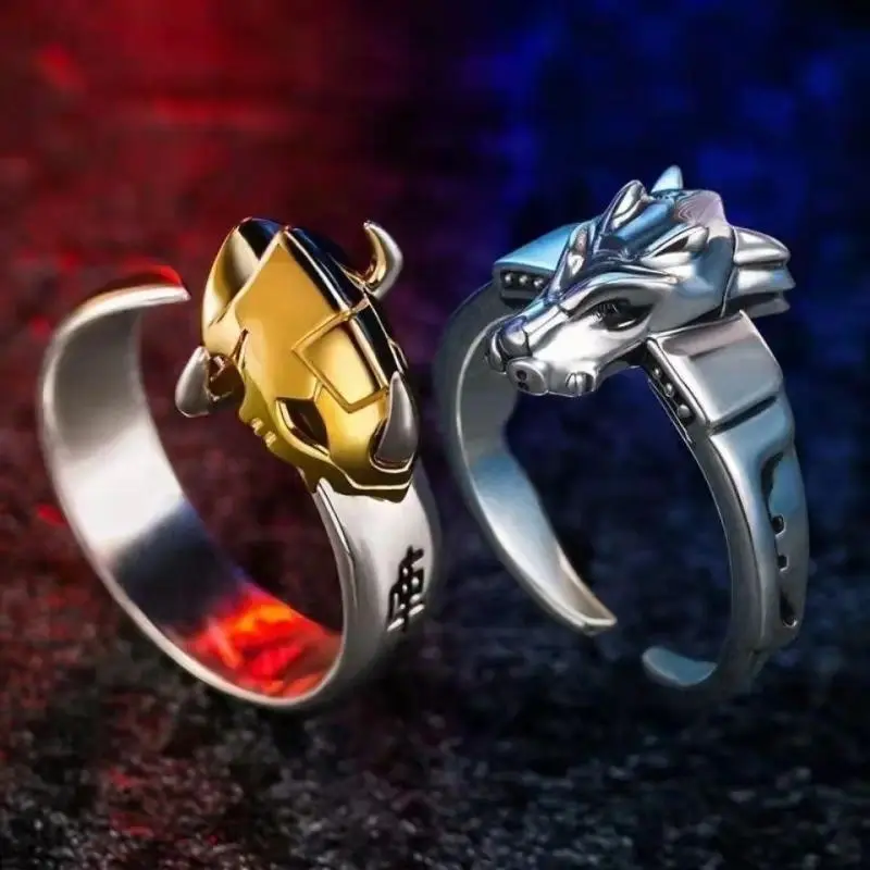 Unisex Digimon Ring with Adjustable Fit, Anime Garurumon or Angewomon Character Jewelry for Cosplay, Halloween Costume, Role Play & Stage Performance, Anime Cartoon, Fashion Rings, Finger Jewelry