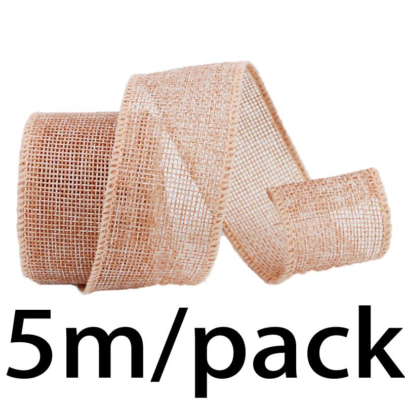 Hemp Ribbon for Large Bows and Wreaths, Imitation Hemp Ribbon, 4cm Width, 5m Length, Perfect for Christmas Tree Decor, Gift Wrapping, Tie Bands