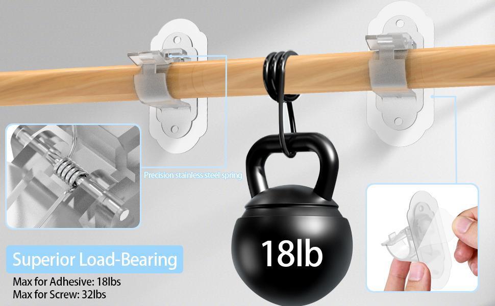 4 Pack Adhesive Curtain Rod Holders, No Drilling Curtain Rod Brackets, Renter Friendly Curtain Hanger, Fits 0.5'' to 1.2'' Rods, Heavy Duty Curtain Rod Hooks for Apartment Bathroom Dorm Kitchen 4 Pack Adhesive Curtain Rod Holders, No Drilling Curtain Rod Brackets, Renter Friendly Curtain Hanger, Fits 0.5'' to 1.2'' Rods, Heavy Duty Curtain Rod Hooks for Apartment Bathroom Dorm Kitchen