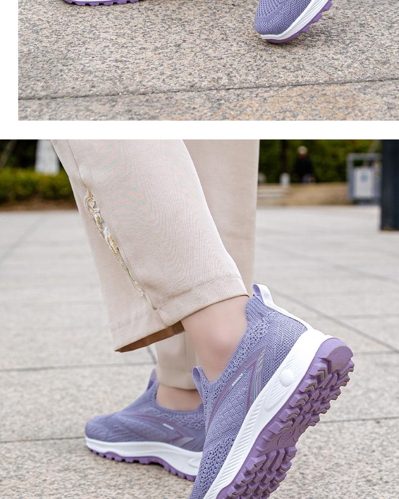 Women's New Spring Mom Shoes, Outdoor Woven Sports Shoes, Comfortable Soft Durable Running Shoes, Casual Slip-On Sneakers