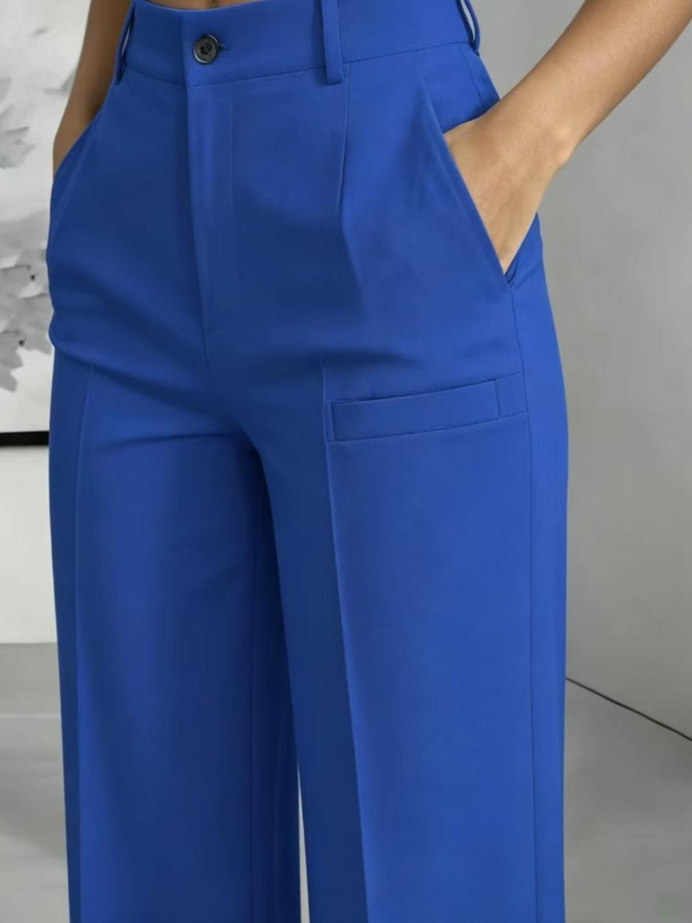 Women's New High Waist Drape Straight Leg Simple Suit Pants, Chic Elegant Business Casual Wear, Office Wear, Comfortable and Stylish Design
