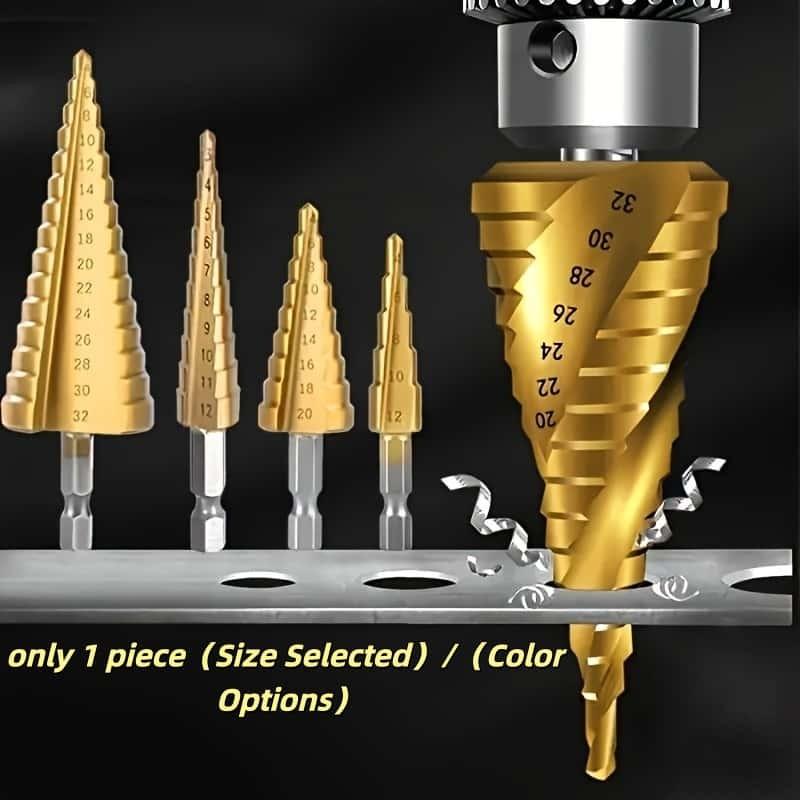Stair Cone Drill Bit Set, Durable Stainless Steel, Hex Head, Suitable for Plastic/glass, Compatible with Disc Sander, Home Renovation Projects