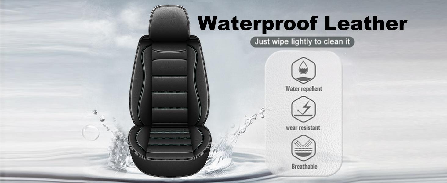Premium Universal Car Seat Covers,Leather Waterproof , Easy Installation for Most 5-Seat Cars, SUVs, Trucks, and Vans ，Universal For Ford/Chevy/Nissan /Hyundai/Toyota/Kia/Honda/Cadillac /Dodge/Jeep/VW/Mazda/Acura(5-Seat Full Set) Protective Durable