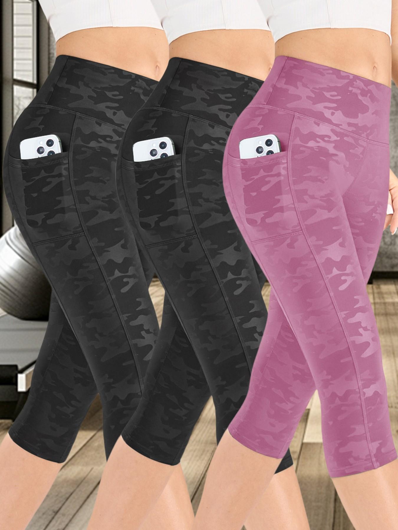 Women's Camo Print High Waist Stretchy Sports Leggings, Breathable Comfortable Skinny Pants, High Stretch Yoga Leggings, Workout Legging Capris, Ladies Sportswear for Indoor Outdoor Wear