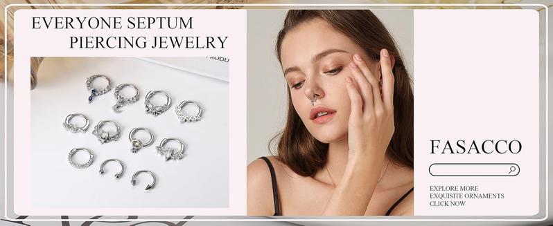 FASACCO 16G Cute Snake Butterfly Septum Ring Septum Piercing Jewelry for Multiple Piercings Hypoallergenic Septum Rings for Daith Earrings