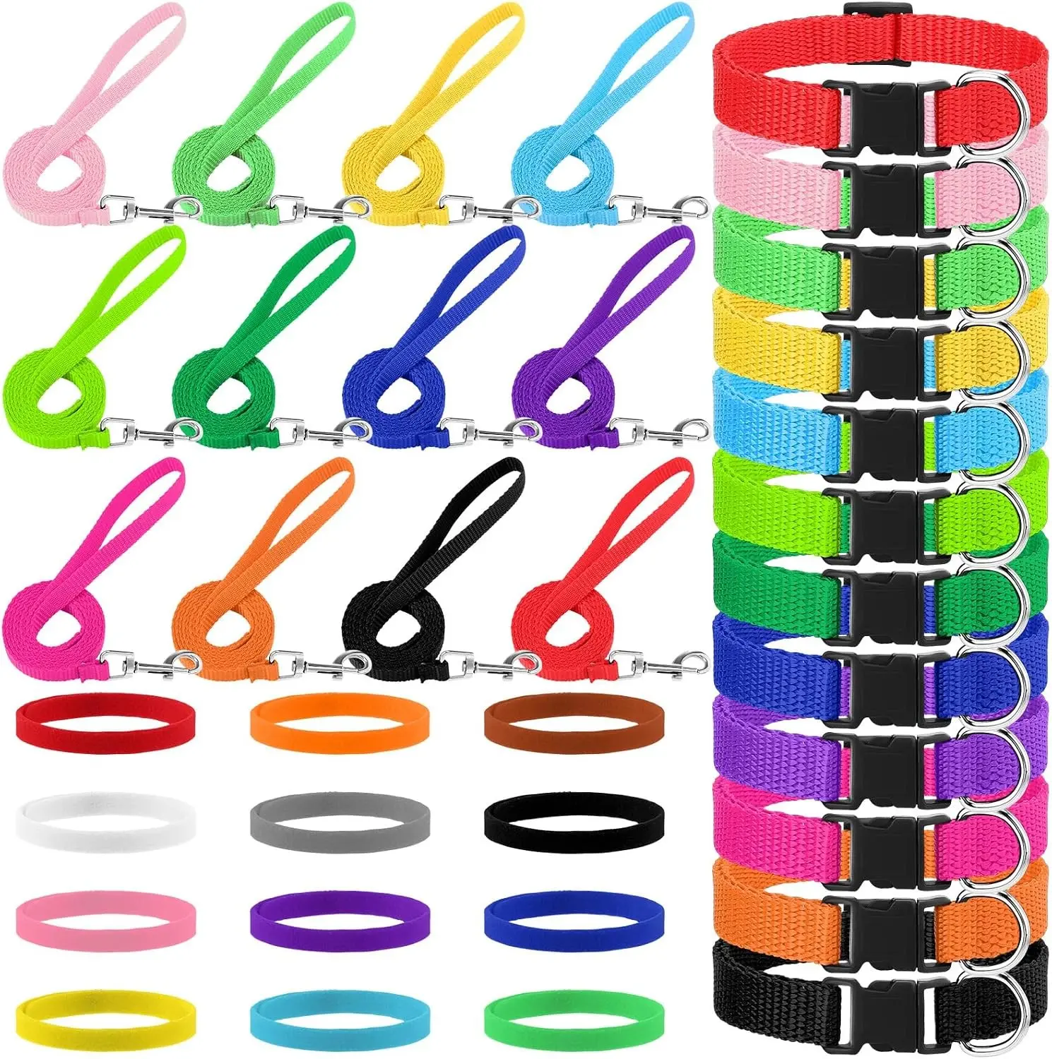 36 Pcs Puppy Collar and Leash Set, Adjustable Dog Collar and Leash