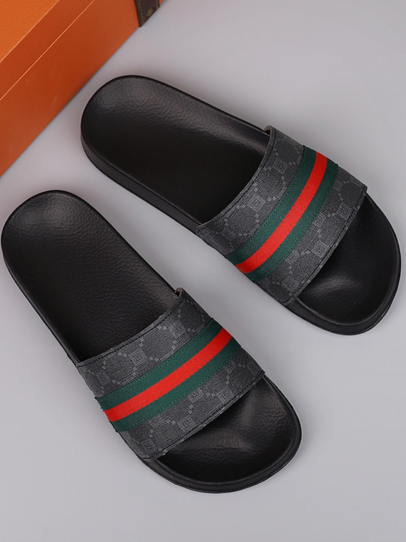 Summer Couple Fashion Floral Casual Anti Slip Slippers Shoes, Non-Slip Comfortable Home Outdoor Beach Sandals, Durable PU Leather Eva Sole, All-Season Wear Footwear