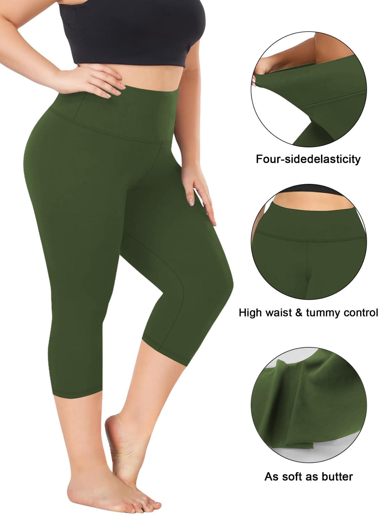 Women's High Waist Elastic Plus Size Tight Pants, Casual Fashion Seven-Quarter Pants, Comfortable Summer Daily Wear, Tummy Control Leggings