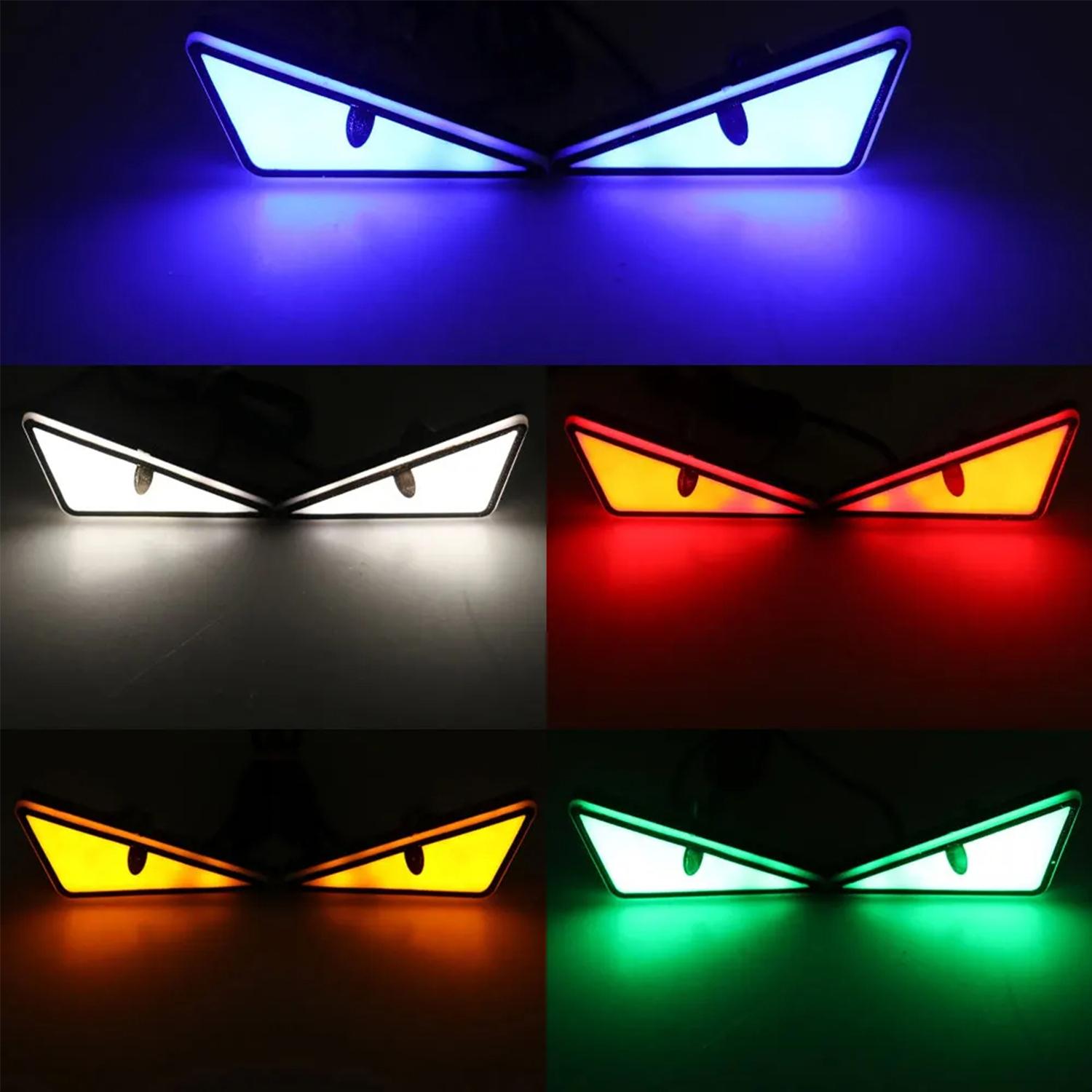 2pcs Motorcycle LED Devil Eyes Lights LED Eagle Eye Lights High Brightness Triangle Demon Eye Neon for Cars & Motorcycles Fun Atmosphere Light, Driving Assist Light, Motorcycle Mini Turn Signal Flasher Tail Lamp Car Decoration Lights 12V LED Light for Any