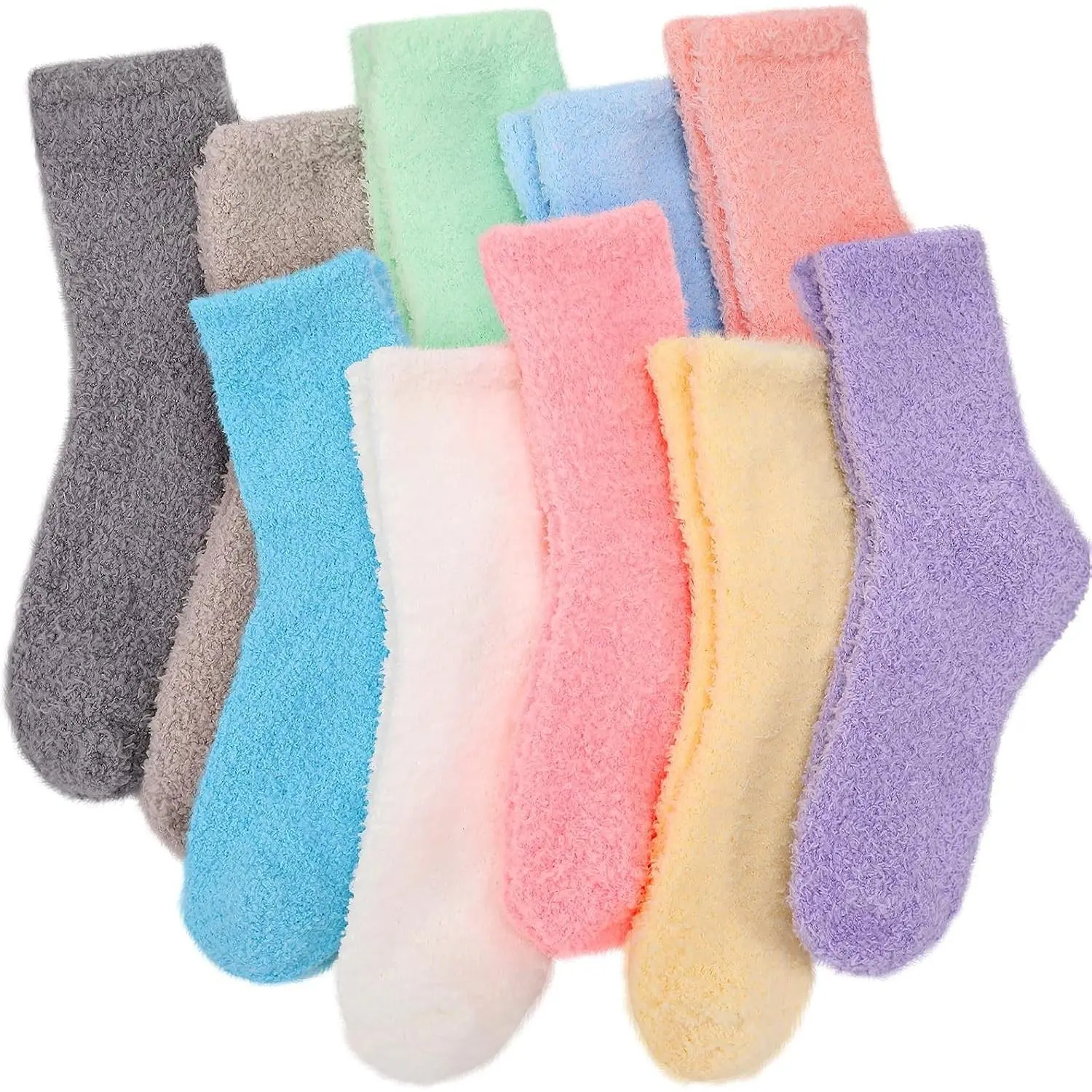 Fluffy Socks for Women 8/10 Pairs Soft Home Slipper Socks Winter Fluffy Sleeping Christmas Sock