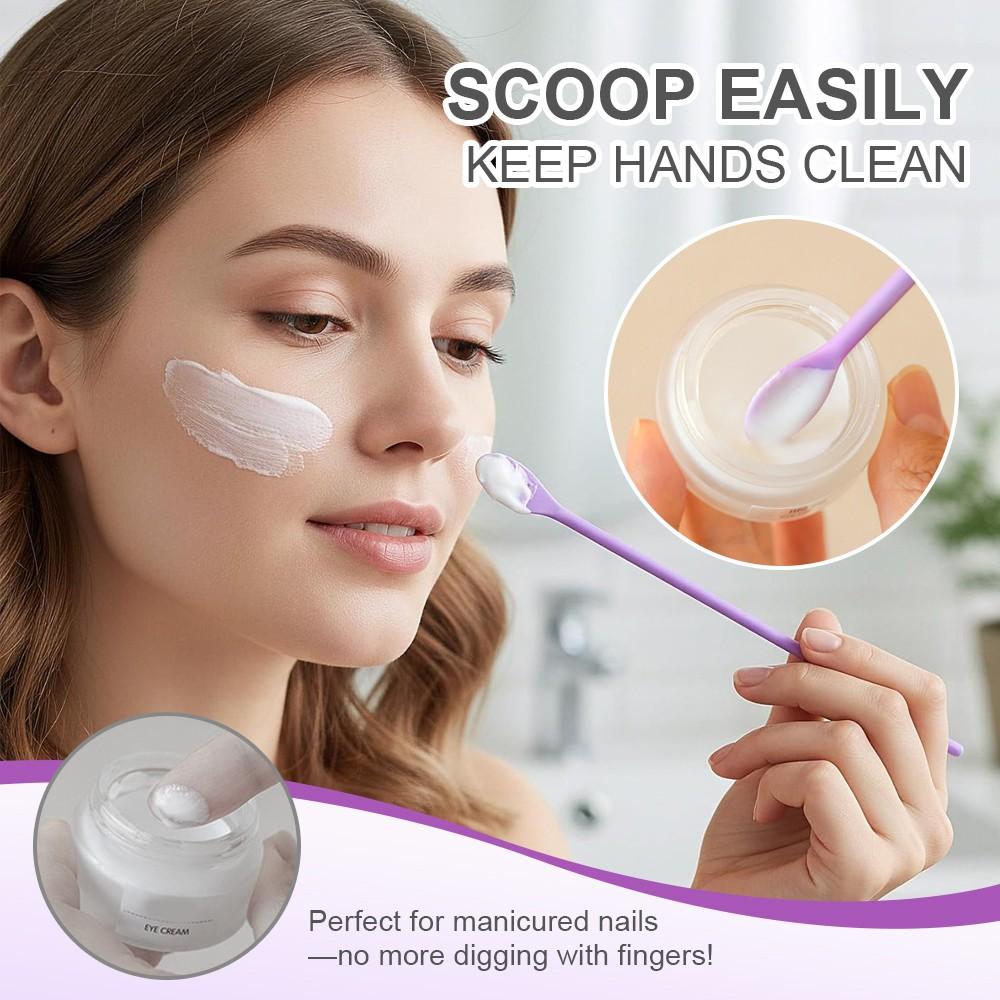 3pcs Pe Cosmetic Scoop Scraper Set, Dual Head Multi-Functional Beauty Tool, Suitable for Jars and Bottles, Portable Easy Clean Reusable Makeup Tools