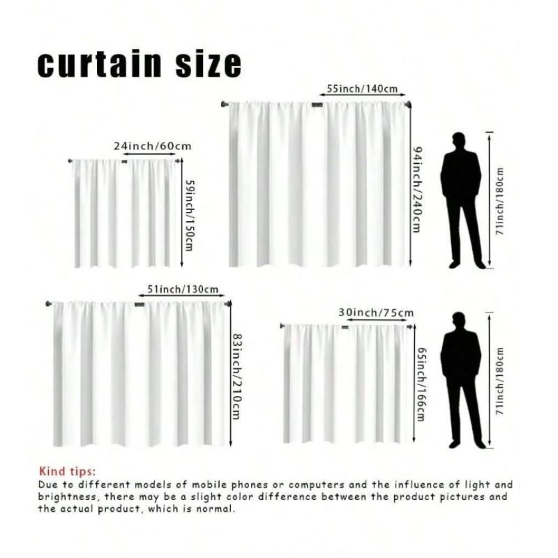 2pc Stranger Things Sci-Fi Curtain Set, Retro 80s Style Light Blocking Window Curtain Drapes, High-Quality Print, Easy Wash, Ideal for Bedroom & Gaming Room