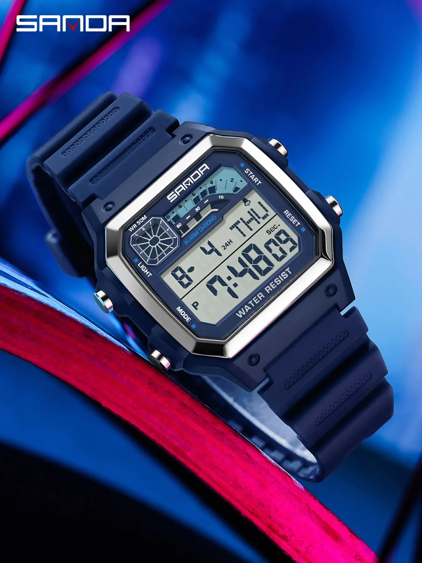 Men's Sporty Digital Watch, Fashion Digital Watch with Luminous Dial & Alarm Function, Waterproof Watch with Digital Display for Men, Fashionable Waterproof Watch, Trendy Multifunctional Watch, Waterproof Wrist Watch, Waterproof Wristwatch