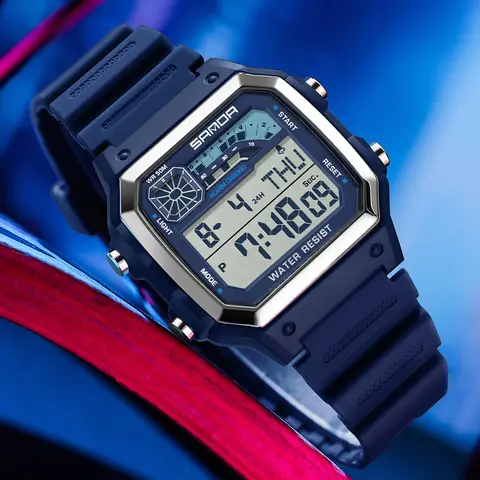 Men's Sporty Digital Watch, Fashion Digital Watch with Luminous Dial & Alarm Function, Waterproof Watch with Digital Display for Men, Fashionable Waterproof Watch, Trendy Multifunctional Watch, Waterproof Wrist Watch, Waterproof Wristwatch