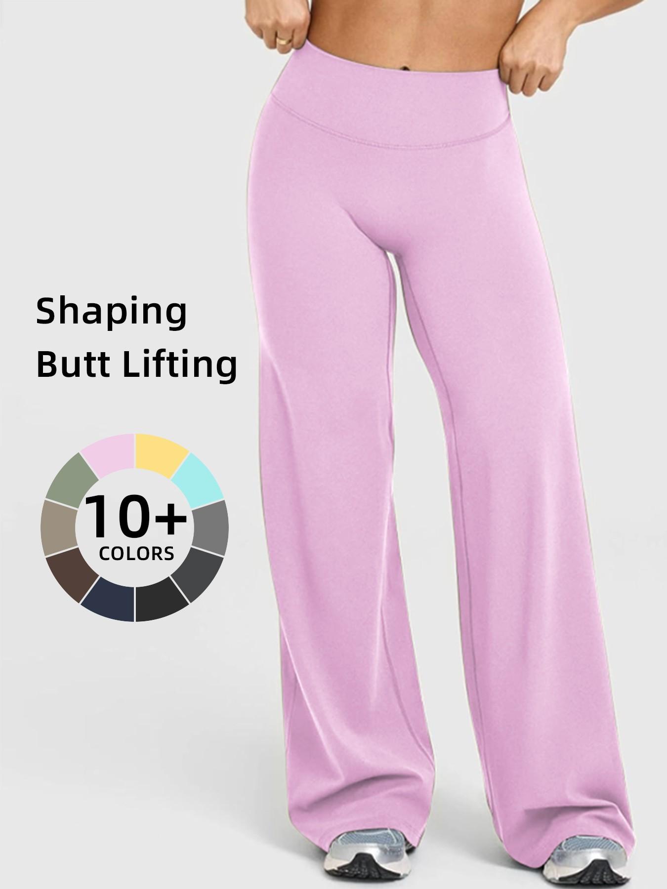 Women's High Waisted Elastic Wide Leg Pants, Loose Straight Fit, Perfect for Yoga and Pilates, Comfortable Daily Wear