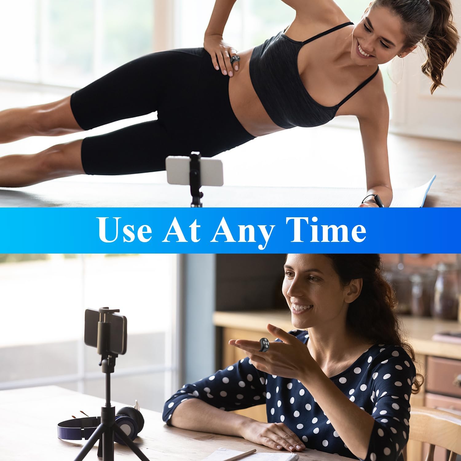 New Wireless Bluetooth-compatible Remote Control, Video Scroll Ring Controller, Rechargeable Camera Video Remote (), Battery Operated