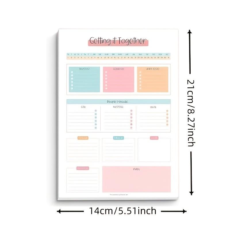 Life Planning Notebook, Daily Planner with Priorities, Contacts, Notes, Cute Work Family Life Organizer, Productivity Planner