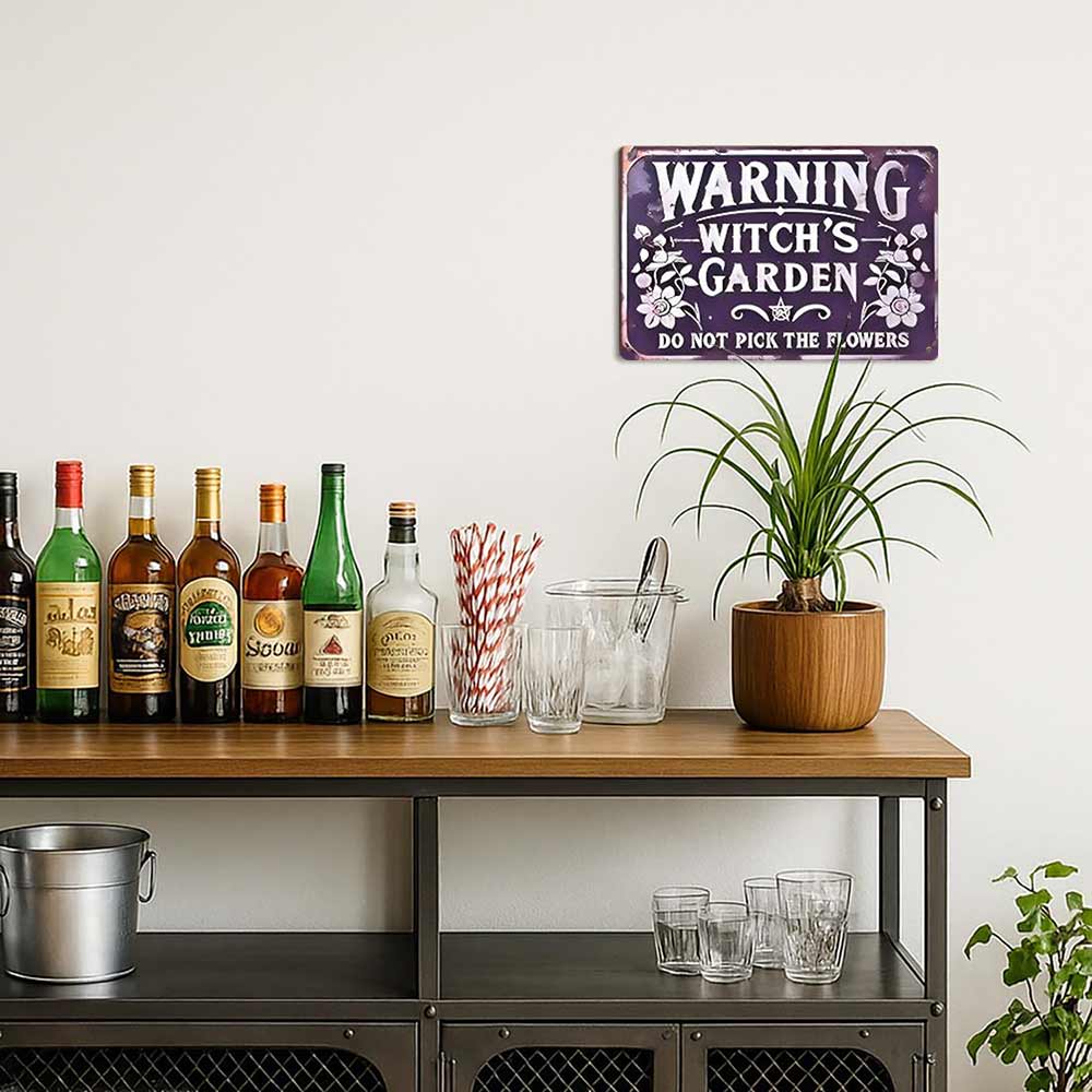 Warning Witch's Garden Do Not Pick The Flowers Metal Sign 12x8 In Aluminum, Vintage Gothic Garden Tin Sign for Yard, Patio, Halloween Decor, Retro Witchy Wall Art, 12x8 Inch Aluminum Plaque Warning Witch's Garden Do Not Pick The Flowers Metal Sign 12x8 In Aluminum, Vintage Gothic Garden Tin Sign for Yard, Patio, Halloween Decor, Retro Witchy Wall Art, 12x8 Inch Aluminum Plaque