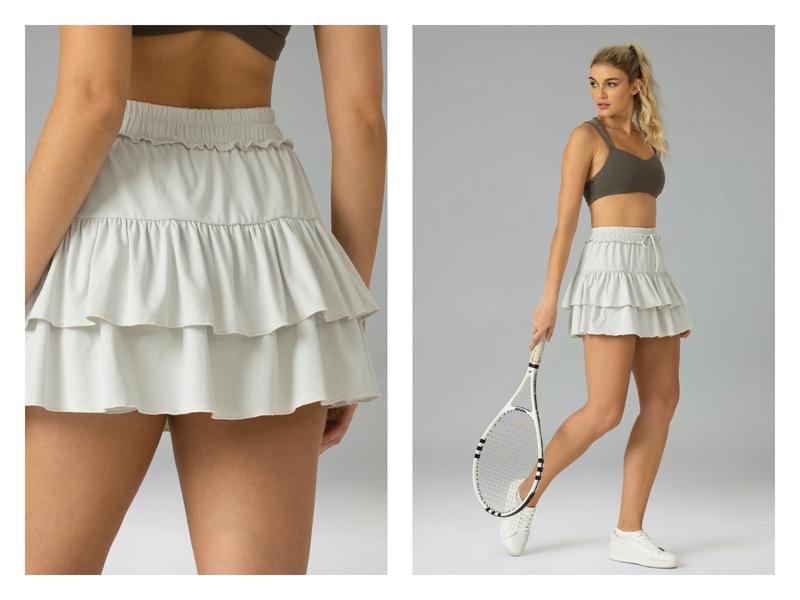 Colorfulkoala Women's Sorona Sweet-Sport 3-Layer Skirt with Built-in Safety Shorts