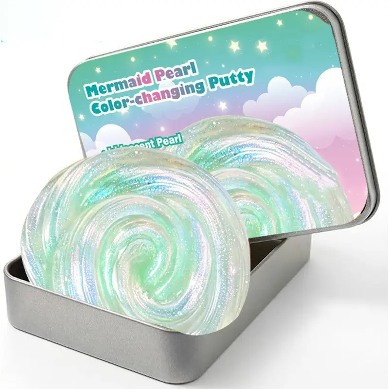 Non-Newtonian Fluid Liquid Glass Bounce Clay DIY Slime Crystal Mud, Ultra Transparent Ice Cube Stress Relief Toy, Sensory Experience, Boxed Set