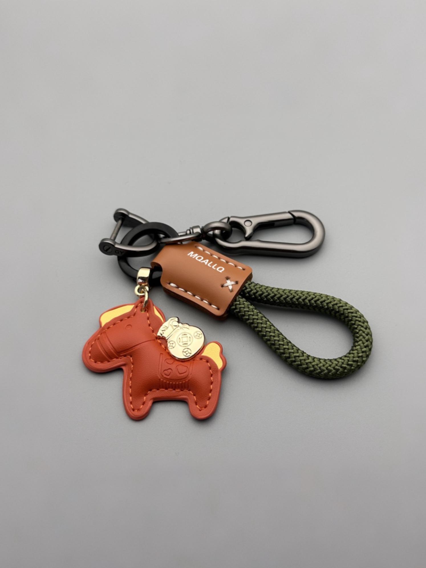 Handmade Horsehair Cartoon Style Couple Bracelet Keychain, Cute Fashion Jewelry Gift, Perfect for Her or Him, Unique Present Idea