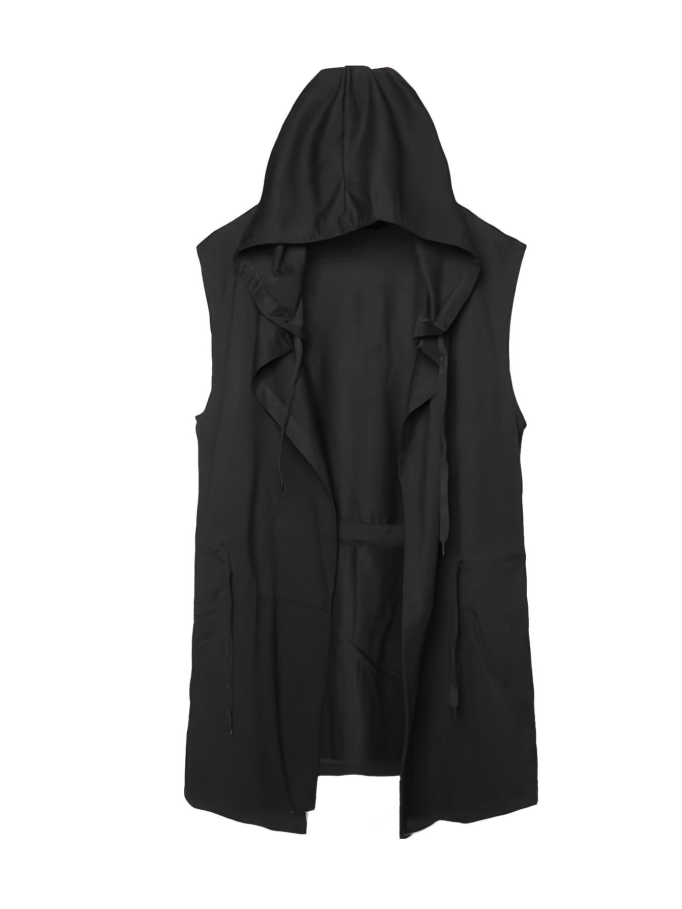 Men's Cyberpunk Ninja Hooded Vest – Black Streetwear for