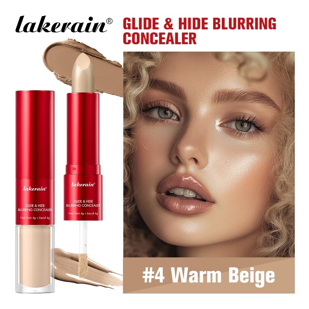 Long-lasting Glide&Hide Blurring Concealer, Concealer Foundation Hybrid, High-Coverage Concealer, Conceals Dark Circles and Wrinkles, Dual formula Including Liquid Tip & Balm Stick, Waterproof & Sweatproof, Smoothes & Brightens, Travel-Friendly Cosmetics