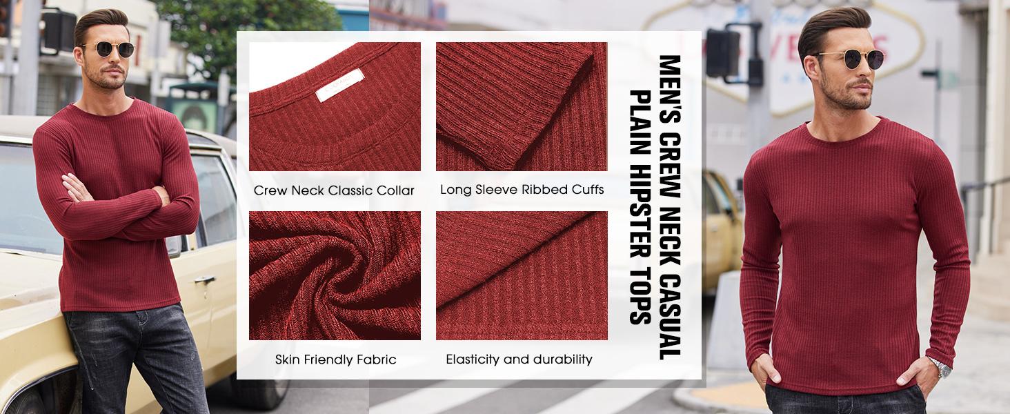 COOFANDY Men's 2 Pack Muscle T-Shirt Stretch Long Sleeve Gym Workout Bodybuilding Training Tee Shirts Casual Hipster Tops