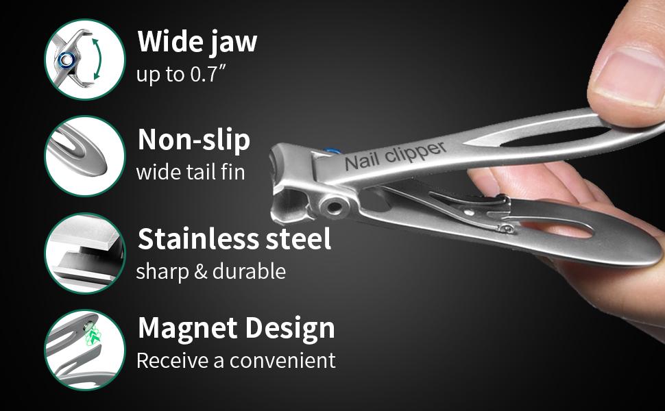 SZHLUX Nail Clipper Ultra Wide Jaw Opening Fingernail and Toenail Clippers Set for Thick Nails Cutter for Ingrown Manicure,Pedicure,Men & Women Big