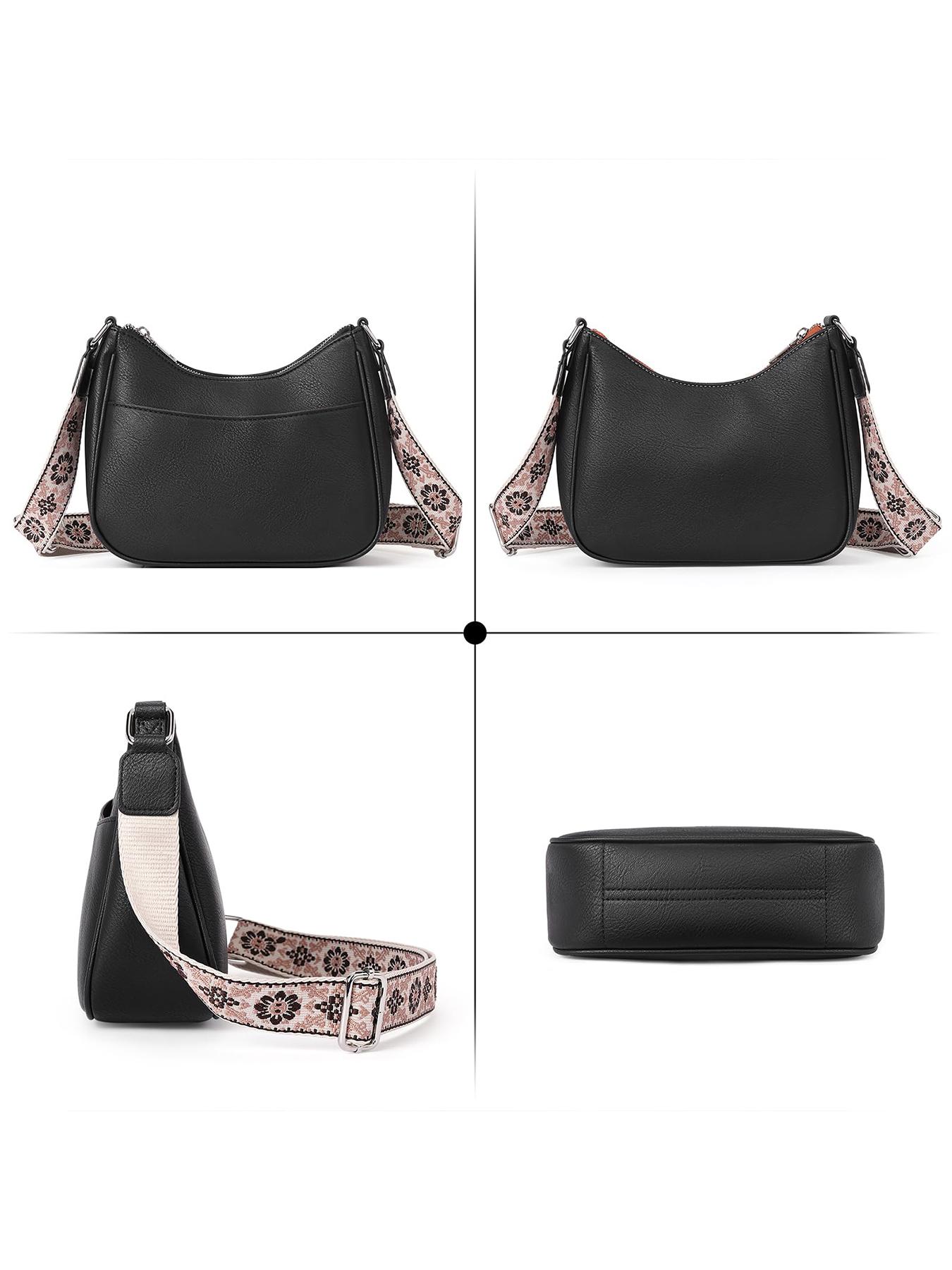 Women's Vintage Crossbody Bag, Fashionable Pu Leather Zipper Shoulder Bag with Adjustable Strap, Casual Crossbody Bag for Daily Used, Adjustable Strap Purse