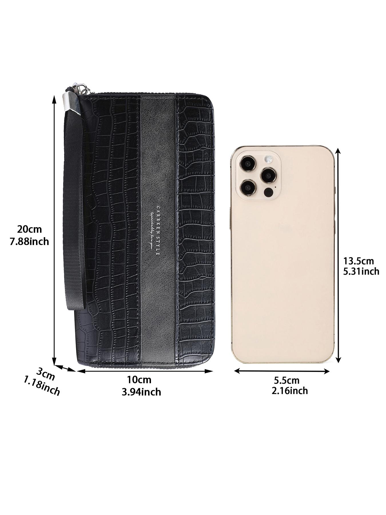 Men's Business Stone Texture Zipper Clutch Bag, Fashion Color Block Design, Multi-Functional Large Capacity Wallet, Gift for Boyfriend Father Son, Men Gifts