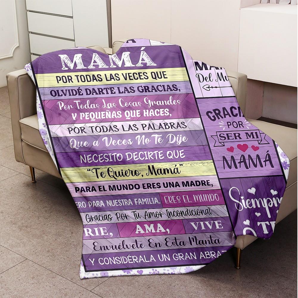 Spanish Mom Blanket, Healing Soft Flannel Home Sofa Warm Blanket, Hypoallergenic Knit Fabric, Digital Print, Ideal Gift for Bed Couch Camping Travel Car Holiday Decor