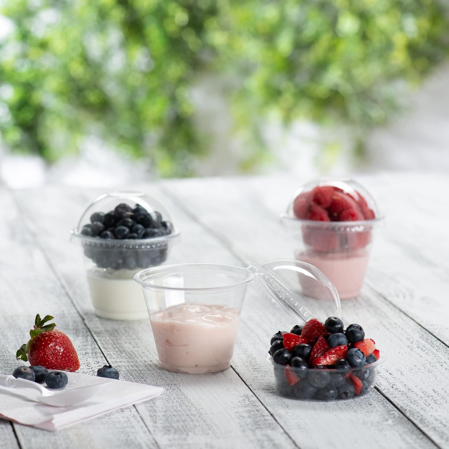 9 oz Plastic Parfait Cups with 2 oz Inserts &  50, Sets 9 OUNCE Yogurt Containers