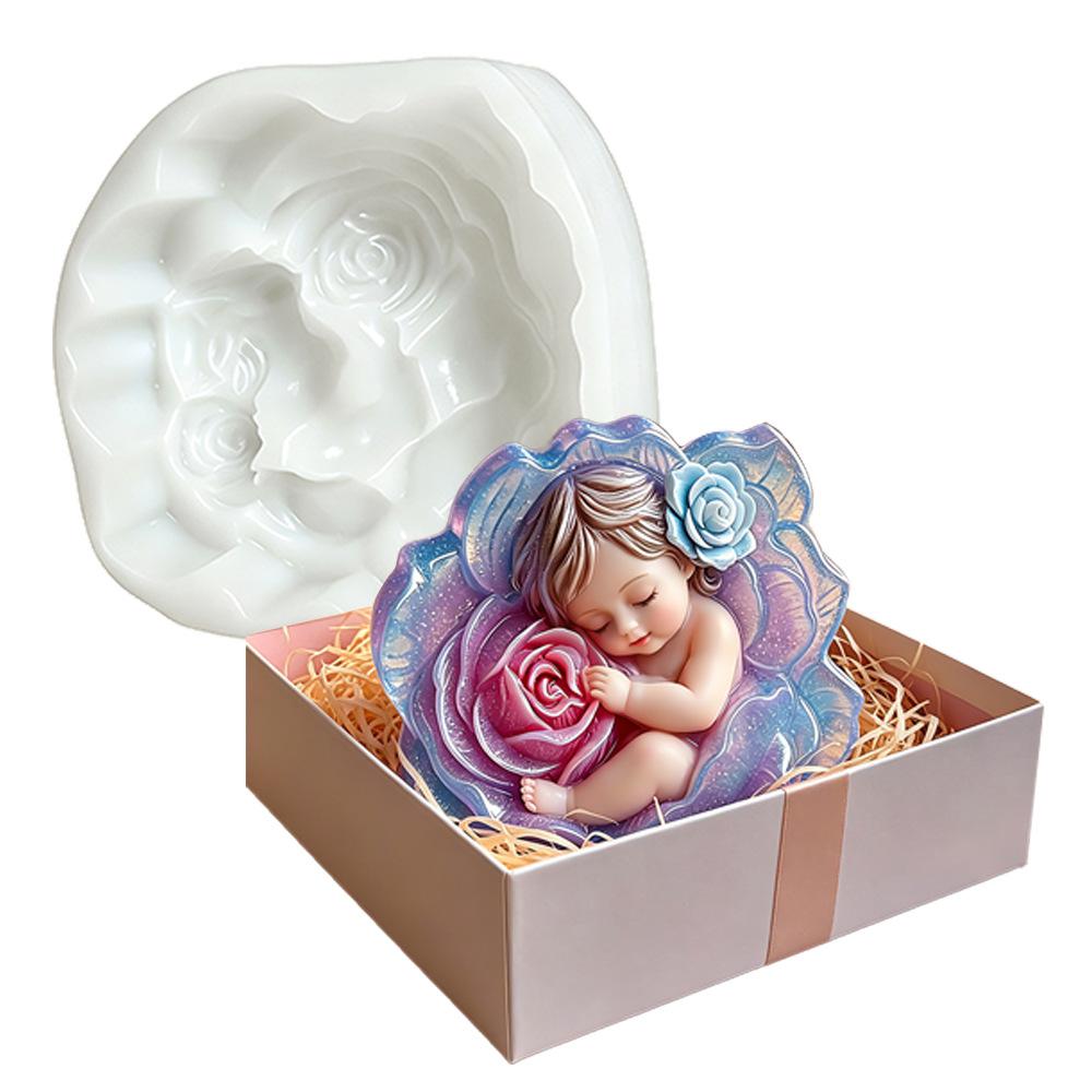 3D Rose Silicone Candle Mold, Large Flower Candle Soap Making Mould for DIY Handmade Aromatherapy Wax Melts, Reusable Rose Shaped Resin Chocolate Ice Cube Craft Supplies, Home Decor Ornament Mold for Adults Beginners