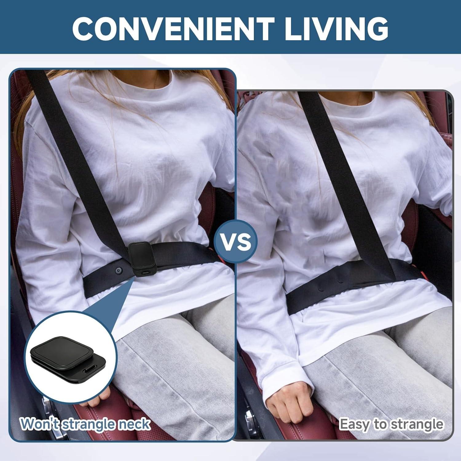 2 Pack Adjustable Car Seat Belt Positioner Clips, Universal Seatbelt Adjuster with Secure Non-Slip Hold, Shoulder Strap Positioner for Comfortable Driving, Fits Most Cars, SUVs, RVs, Trucks & MPVs