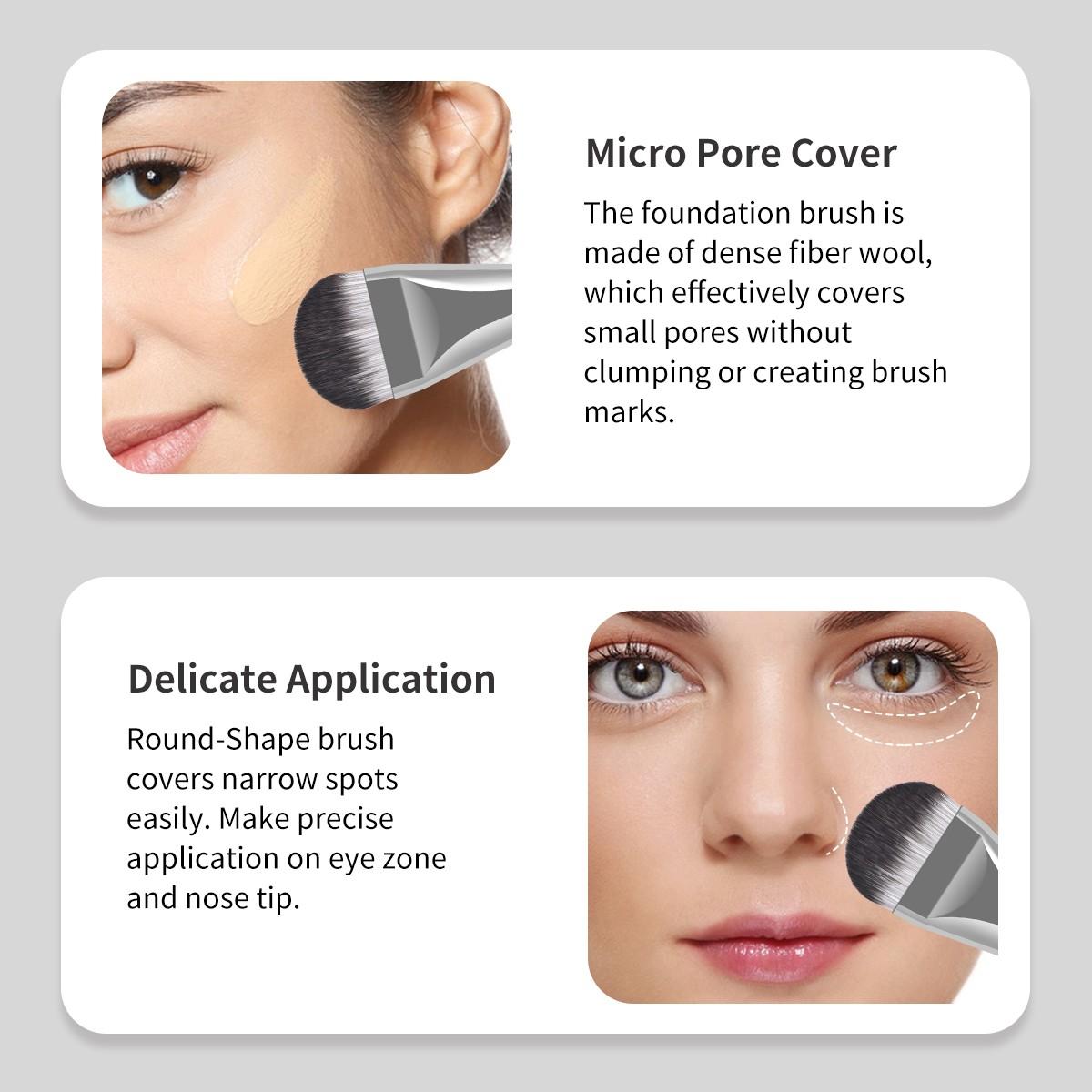 Maange 3-Piece Makeup Brush Set, Foundation Brushes, Professional Cosmetic Tools, Essential Beauty Essentials, Perfect for Daily Use