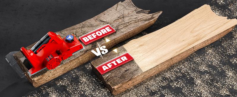 Cordless 3-1/4" Electric Hand Planer Compatible with Milwaukee 18V Battery (No Battery!!) 15000RPM Power Wood Planer for Woodworking Carpentry and Home DIY Blades and Edge Guide