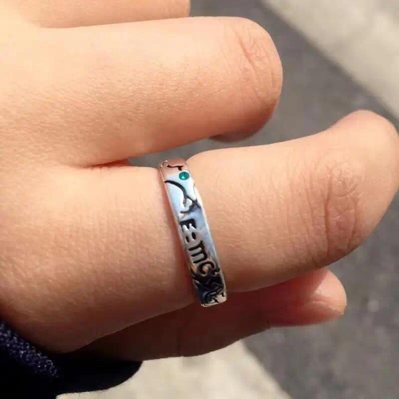 Hot Anime Dr.Stone Ring Ishigami Senkuu Cosplay Unisex Adjustable Opening Rings Jewelry Props Accessories Birthday Gifts