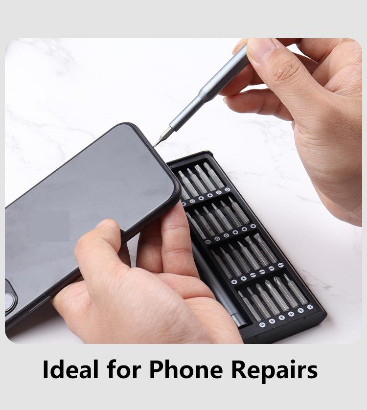 Compact 25‑in‑1 mini screwdriver repair kit – includes Torx bits, great for DIY, tech fixes & gift giving🔧